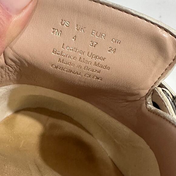 Dr. Scholl’s Women's Original Clog White Leather Slip-On Sandals Size 7 Like New - Picture 6 of 6